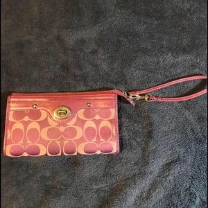 Eggplant Coach Wristlet Wallet